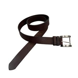 Lejon Tulliani Belt Mens 38 Brown Leather Made in USA Textured Casual Classic *